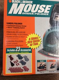Black & Decker Mouse Sander Polisher MS500K Case 14 Accessories